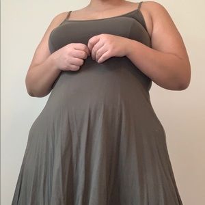 Olive spaghetti strap dress